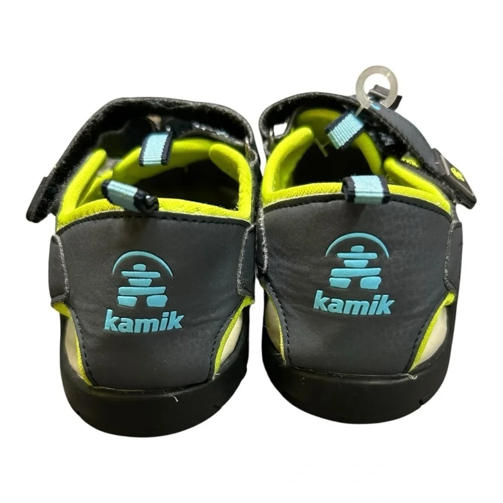 Kamik Kids' Gray and Green Outdoor Sandals size CLOSED-TOE SANDALS CRAB size 3